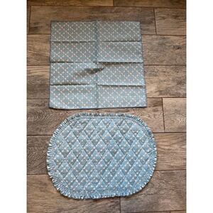 Placemat Napkin Set Goose quilted 80s Vintage 90s Ruffle Puffer NWT Y2K Classic